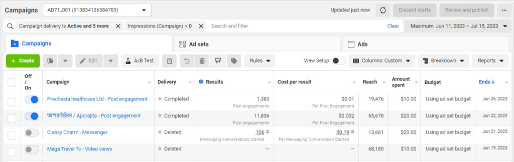 Meta Ads Management Service Work Samples