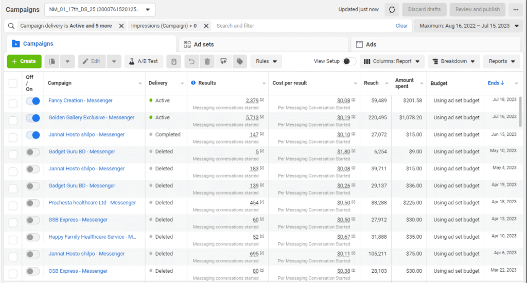 Meta Ads Management Service Work Samples