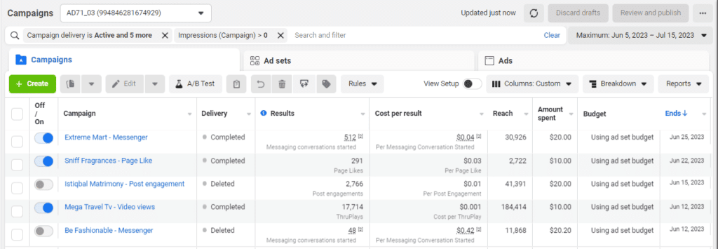 Meta Ads Management Service Work Samples